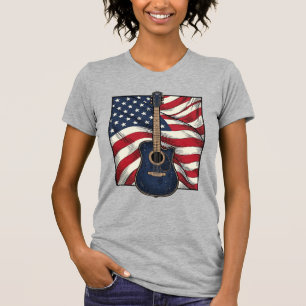 Diseño de camiseta vectorial de bandera patriótica
