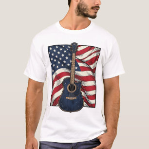 Diseño de camiseta vectorial de bandera patriótica
