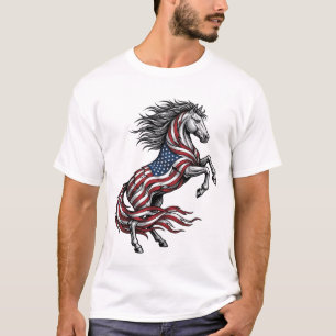 Diseño de camiseta vectorial de caballo encabritad