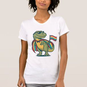 Diseño de camiseta vectorial de dinosaurio orgullo