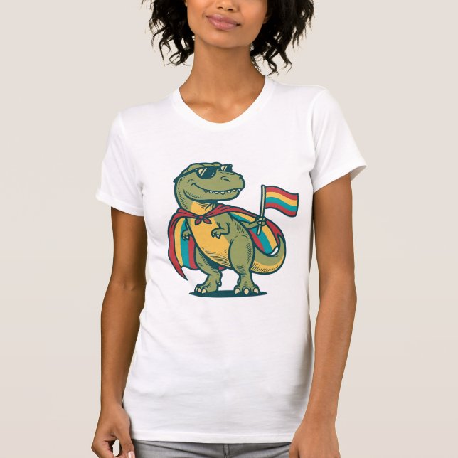 Diseño de camiseta vectorial de dinosaurio orgullo (Anverso)
