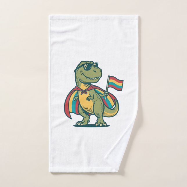 Diseño de camiseta vectorial de dinosaurio orgullo (Toalla de mano)