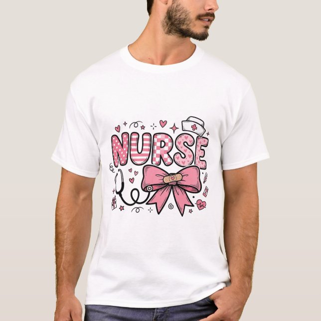 Diseño de camiseta vectorial de enfermera linda co (Anverso)
