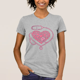 Diseño de camiseta vectorial de estetoscopio de co