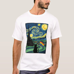 Diseño de camiseta vectorial de paisaje nocturno d