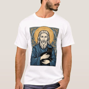 Diseño de camiseta vectorial de retrato de gato sa