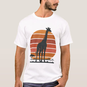 Diseño de camiseta vectorial de safari de puesta d