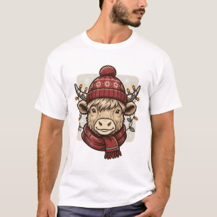 Diseño de camiseta vectorial de vaca de las Highla