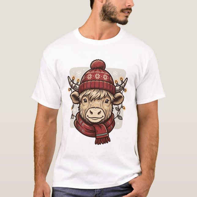 Diseño de camiseta vectorial de vaca de las Highla (Anverso)