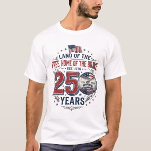 Diseño de Camiseta Vintage 250 Años de Béisbol Pat