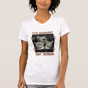 Diseño de camiseta vintage de gatos gritando a med
