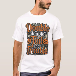 Diseño de camiseta vintage de Halloween Double Toi