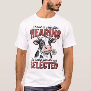 Diseño de camiseta vintage de vaca con audición se