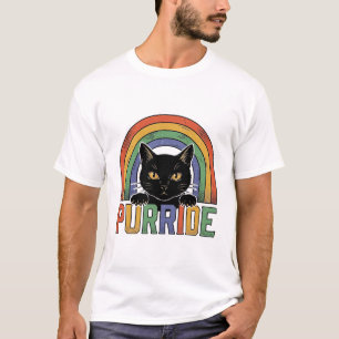 Diseño de camiseta vintage Purride gato negro arco
