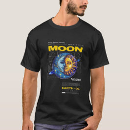 Diseño de camisetas celestes gemelas de sol y luna