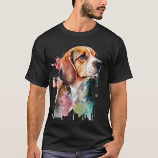 Diseño de camisetas color agua beagle