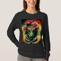 Diseño de camisetas con cabeza de serpiente.