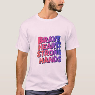 Diseño de camisetas con las manos fuertes de Brave