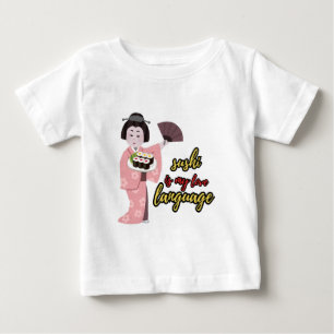 diseño de camisetas de amor de sushi