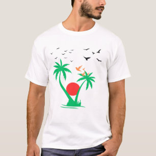 Diseño de camisetas de árbol de coco