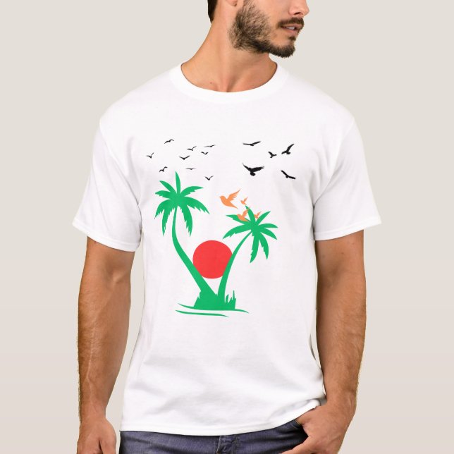 Diseño de camisetas de árbol de coco (Anverso)