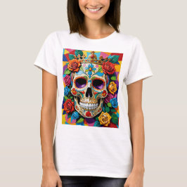 Diseño de camisetas de arte de azucar con flores y
