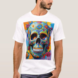 Diseño de camisetas de arte de azucar con flores y