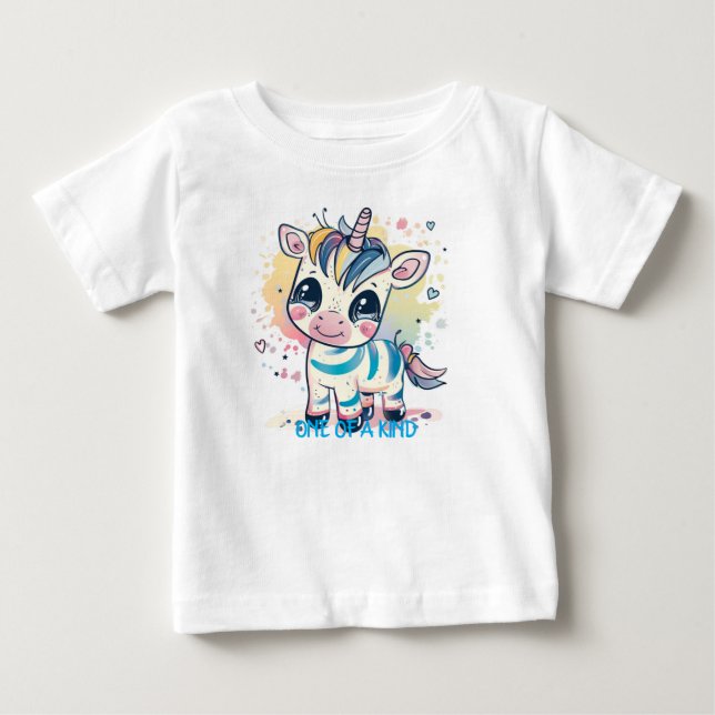 Diseño de camisetas de bebé y bebé de unicornio, P (Anverso)