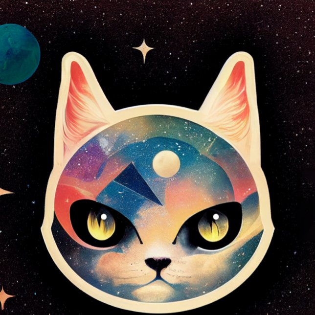 Diseño de camisetas de Cat espacial. (Subido por el creador)