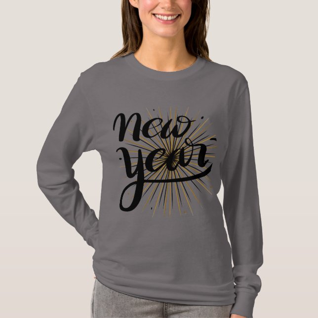 Diseño de camisetas de celebración de Año Nuevo