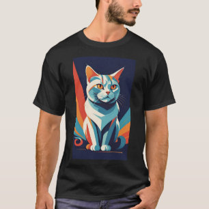 Diseño de camisetas de gato mate