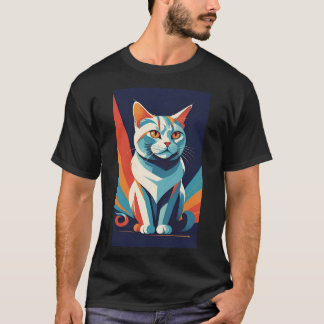 Diseño de camisetas de gato mate