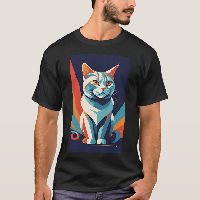 Diseño de camisetas de gato mate (Anverso)