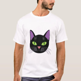 Diseño de camisetas de gato negro lindo