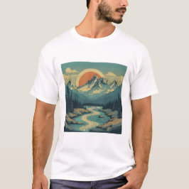 Diseño de camisetas de la montaña Sunset