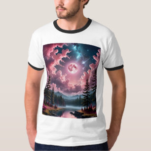 Diseño de camisetas de la selva rosa de la luna en
