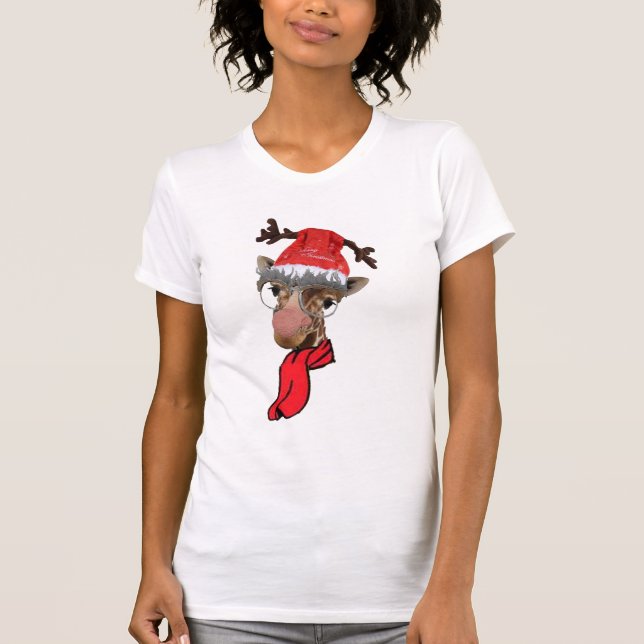 diseño de camisetas de navidades de jirafa gracios (Anverso)