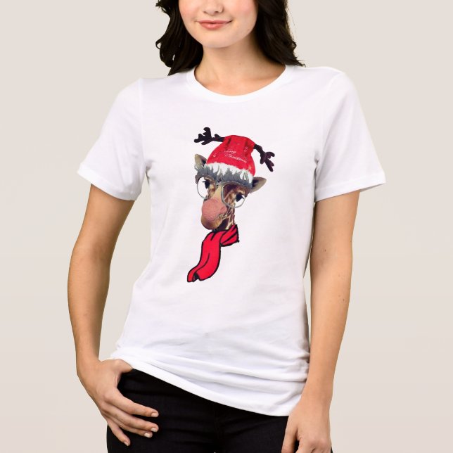 diseño de camisetas de navidades de jirafa gracios (Anverso)