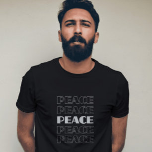 Diseño de camisetas de palabra repetida de paz