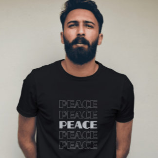 Diseño de camisetas de palabra repetida de paz