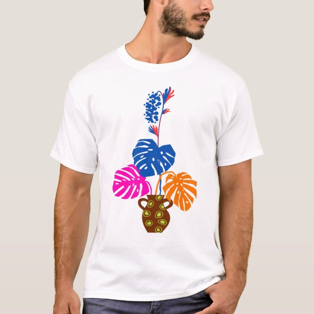 Diseño de camisetas de planta colorida (Anverso)