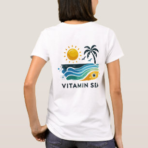 Diseño de camisetas de playa - Mujer con subtítulo