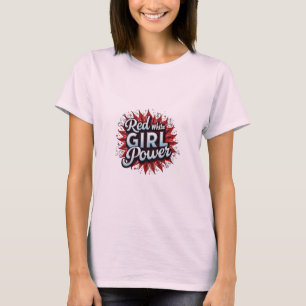 Diseño de camisetas de potencia roja, blanca y Chi