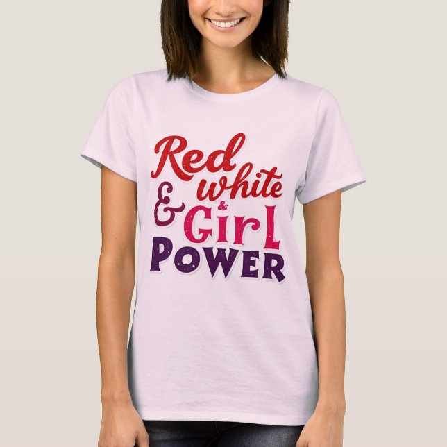 Diseño de camisetas de potencia roja, blanca y Chi (Anverso)