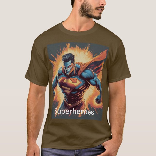 Diseño de camisetas de superhéroes (Anverso)