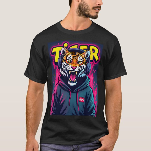 Diseño de camisetas de tigre loco (Anverso)