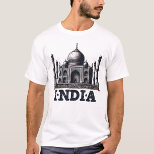 Diseño de camisetas de viaje de India con emblemát