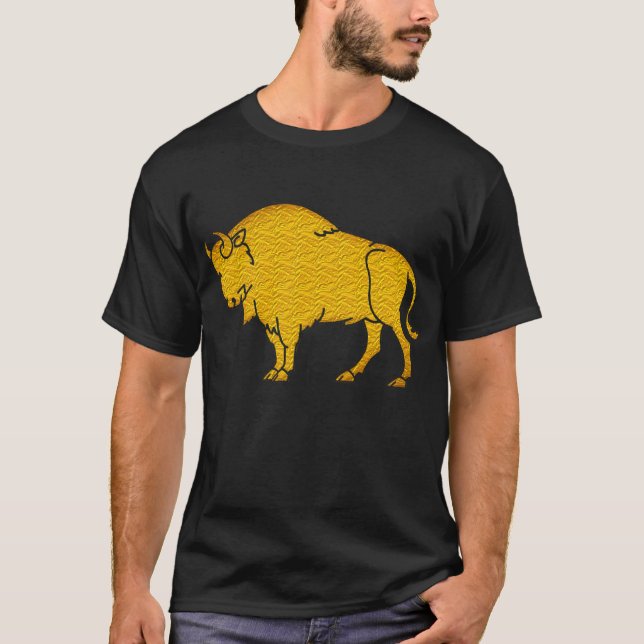 diseño de camisetas de vida salvaje de bisonte ame (Anverso)