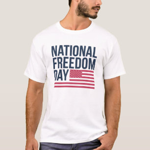 Diseño de camisetas del Día Nacional de la Liberta