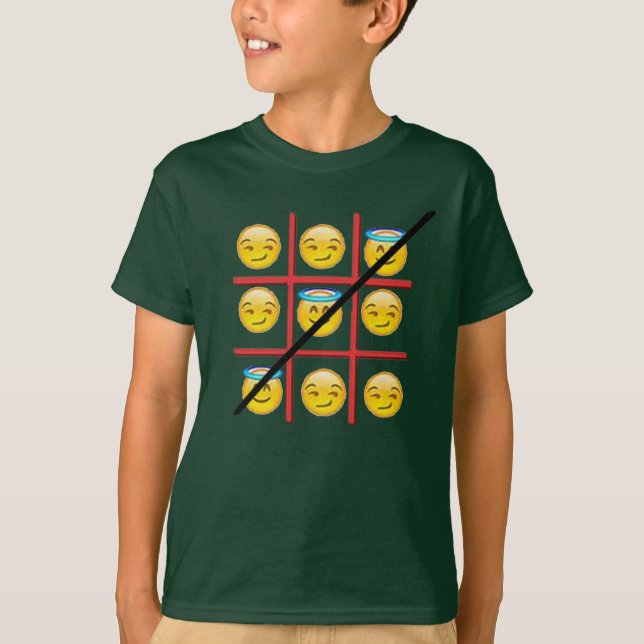 diseño de camisetas divertidas de emoji tic-tac-to (Anverso)